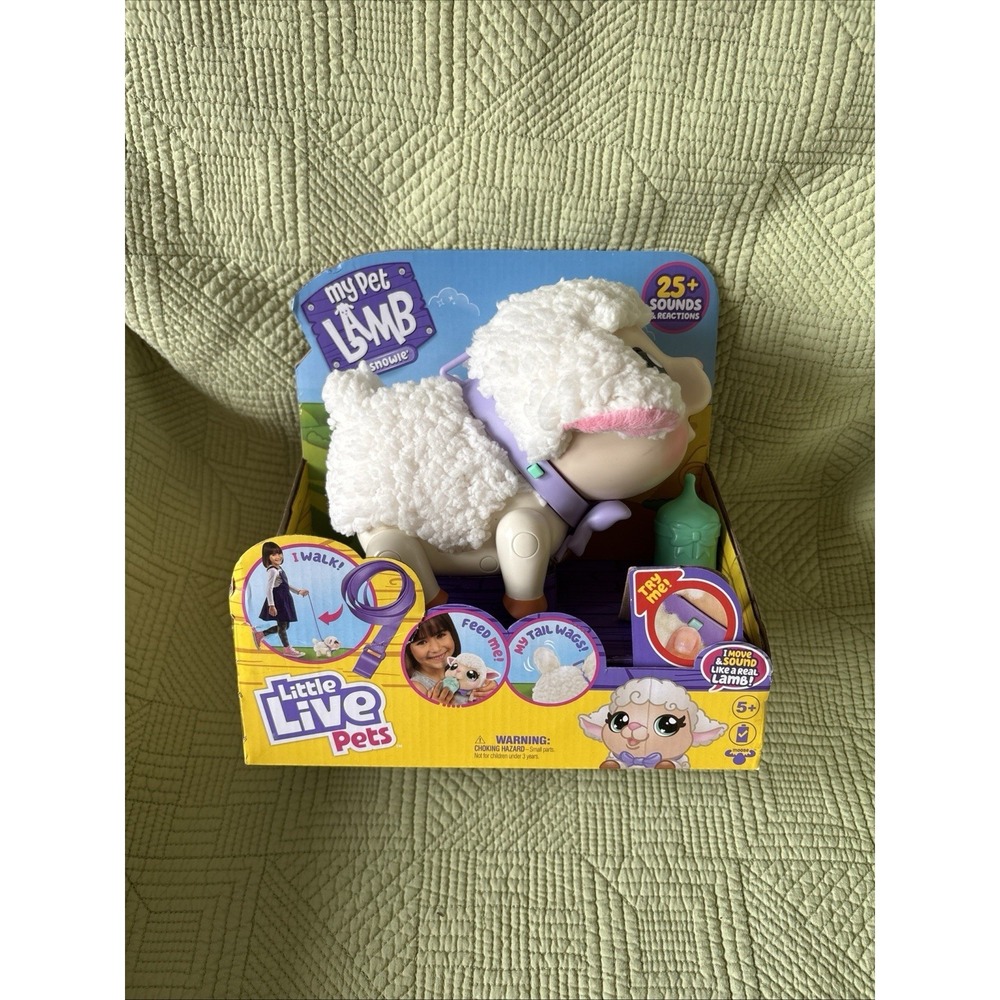 LittleLivePets My Pet Lamb Snowie Interactive Toy Lamb Walks Feeds Wags Tail 25+